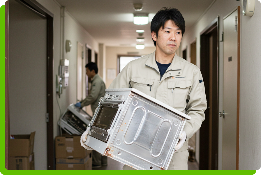 不用品回収の様子
